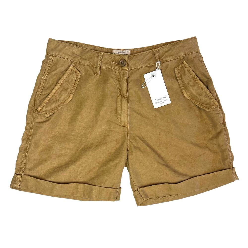 NWT Hartford Sami Cotton Linen Mid-Rise Shorts Size 4